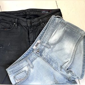 Diesel Denim Duo! Pair of shorts & denim “sweats” both sz 27